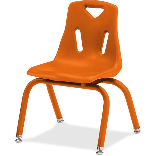 Jonti-Craft Berries Plastic Chairs with Powder Coated Legs - Orange Polypropylene Seat - Powder Coated Steel Frame - Four-legged Base - Orange - 1 Each