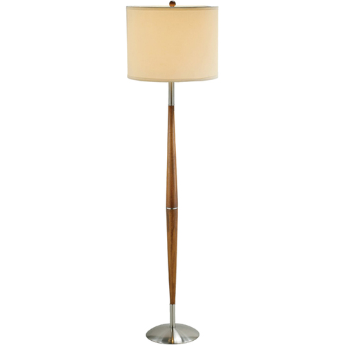 Adesso Hudson Floor Lamp - 150 W Bulb - Brown - Wood - Floor-mountable