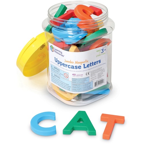 Learning Resources Jumbo Magnetic Uppercase Letters - Theme/Subject: Learning - Skill Learning: Word Building, Uppercase Letters - 3+ - 40 / Set