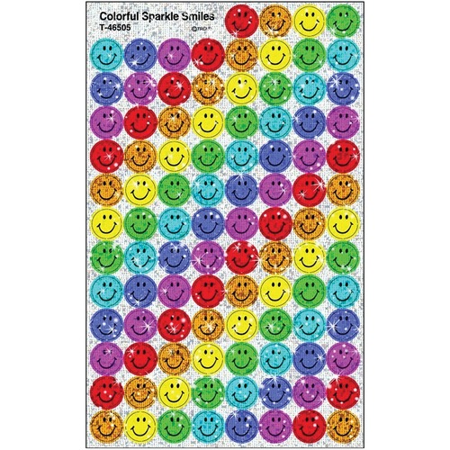 Trend Colorful Smiles - Encouragement, Sports Theme/Subject - Self-adhesive - Acid-free, Non-toxic, Photo-safe - Blue, Red, Yellow, Green, Orange, Purple, Pink - 400