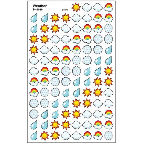 Trend Weather superShapes Stickers - Fun Theme/Subject - Weather Shape - Self-adhesive - Non-toxic, Acid-free, Photo-safe - 800 / Pack