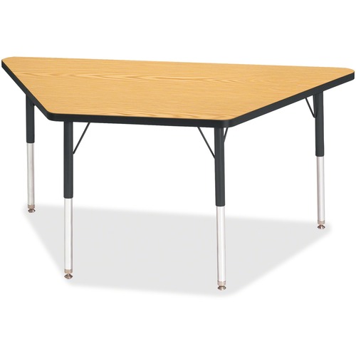 Jonti-Craft Berries Adult-Size Classic Color Trapezoid Table - Black Oak Trapezoid, Laminated Top - Four Leg Base - 4 Legs - Adjustable Height - 24" to 31" Adjustment - 60" Table Top Length x 30" Table Top Width x 1.13" Table Top Thickness - 31" Height - 