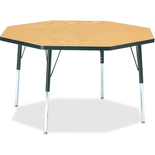 Jonti-Craft Berries Adult Height Color Top Octagon Table - Black Oak Octagonal, Laminated Top - Four Leg Base - 4 Legs - 1.13" Table Top Thickness x 48" Table Top Diameter - 31" Height - Assembly Required - Powder Coated