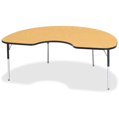 Jonti-Craft Berries Adult Color Top Kidney Table - For - Table TopBlack Oak Kidney-shaped, Laminated Top - Four Leg Base - 4 Legs - Height Adjustable - 24" to 31" Adjustment - 72" Table Top Length x 48" Table Top Width x 1.13" Table Top Thickness - 31" He