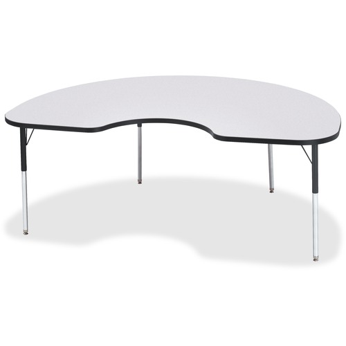 Jonti-Craft Berries Adult Height Prism Color Edge Kidney Table - Black Kidney-shaped, Laminated Top - Four Leg Base - 4 Legs - Adjustable Height - 24" to 31" Adjustment - 72" Table Top Length x 48" Table Top Width x 1.13" Table Top Thickness - 31" Height 