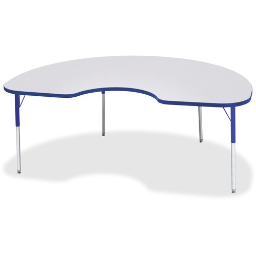 Jonti-Craft Berries Adult Height Prism Color Edge Kidney Table - Blue Kidney-shaped, Laminated Top - Four Leg Base - 4 Legs - Adjustable Height - 24" to 31" Adjustment - 72" Table Top Length x 48" Table Top Width x 1.13" Table Top Thickness - 31" Height -