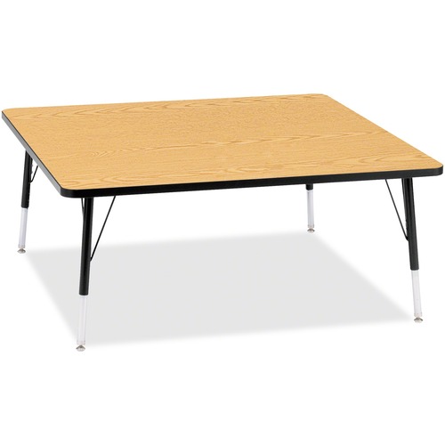 Jonti-Craft Berries Elementary Height Color Top Square Table - Black Oak Square, Laminated Top - Four Leg Base - 4 Legs - Adjustable Height - 15" to 24" Adjustment - 48" Table Top Length x 48" Table Top Width x 1.13" Table Top Thickness - 24" Height - Ass