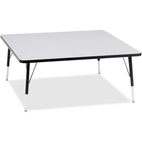 Jonti-Craft Berries Elementary Height Color Edge Square Table - Black Square, Laminated Top - Four Leg Base - 4 Legs - Adjustable Height - 15" to 24" Adjustment - 48" Table Top Length x 48" Table Top Width x 1.13" Table Top Thickness - 24" Height - Assemb