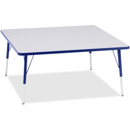 Jonti-Craft Berries Adult Height Prism Color Edge Square Table - Blue Square, Laminated Top - Four Leg Base - 4 Legs - Adjustable Height - 24" to 31" Adjustment - 48" Table Top Length x 48" Table Top Width x 1.13" Table Top Thickness - 31" Height - Assemb