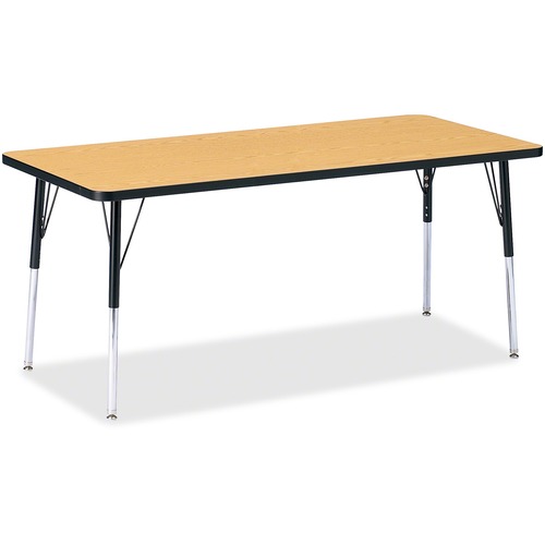 Jonti-Craft Berries Adult Height Color Top Rectangle Table - Black Oak Rectangle, Laminated Top - Four Leg Base - 4 Legs - Adjustable Height - 24" to 31" Adjustment - 72" Table Top Length x 30" Table Top Width x 1.13" Table Top Thickness - 31" Height - As
