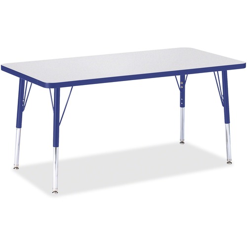 Jonti-Craft Berries Elementary Height Color Edge Rectangle Table - For - Table TopBlue Rectangle Top - Four Leg Base - 4 Legs - Height Adjustable - 15" to 24" Adjustment - 48" Table Top Length x 24" Table Top Width x 1.13" Table Top Thickness - 24" Height