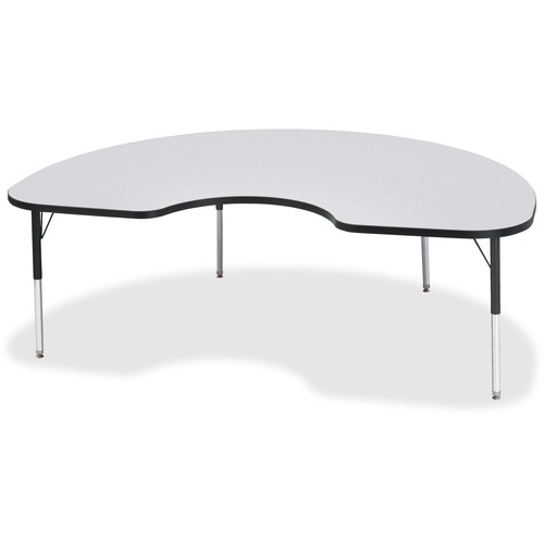 Jonti-Craft Berries Elementary Height Color Edge Kidney Table - Black Kidney-shaped, Laminated Top - Four Leg Base - 4 Legs - Adjustable Height - 15" to 24" Adjustment - 72" Table Top Length x 48" Table Top Width x 1.13" Table Top Thickness - 24" Height -