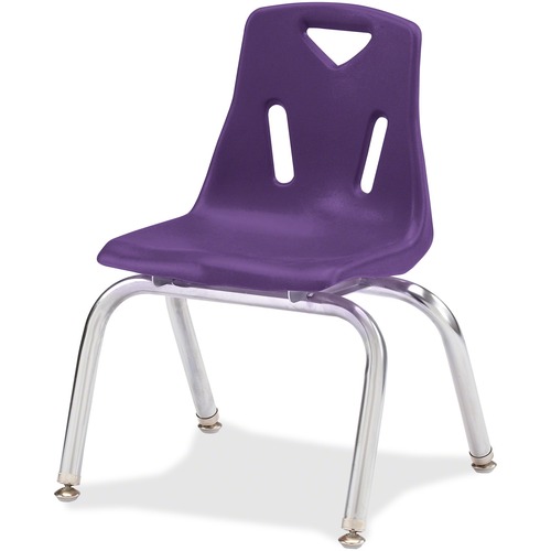 Jonti-Craft Berries Stacking Chair - Steel Frame - Four-legged Base - Purple - Polypropylene - 1 Each