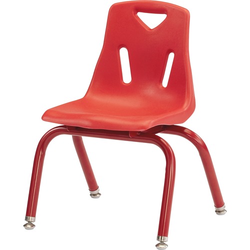 Jonti-Craft Berries Stacking Chair - Steel Frame - Four-legged Base - Red - Polypropylene - 1 Each