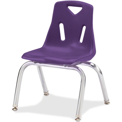 Jonti-Craft Berries Plastic Chairs with Chrome-Plated Legs - Purple Polypropylene Seat - Steel Frame - Four-legged Base - Purple - 1 Each
