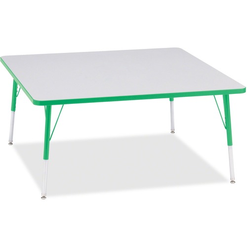 Jonti-Craft Berries Adult Height Prism Color Edge Square Table - Green Square, Laminated Top - Four Leg Base - 4 Legs - Adjustable Height - 24" to 31" Adjustment - 48" Table Top Length x 48" Table Top Width x 1.13" Table Top Thickness - 31" Height - Assem