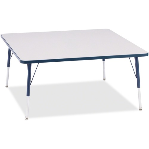Jonti-Craft Berries Adult Height Prism Color Edge Square Table - Laminated Square, Navy Top - Four Leg Base - 4 Legs - Adjustable Height - 24" to 31" Adjustment - 48" Table Top Length x 48" Table Top Width x 1.13" Table Top Thickness - 31" Height - Assemb