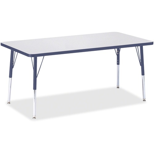Jonti-Craft Berries Adult Height Color Edge Rectangle Table - Laminated Rectangle, Navy Top - Four Leg Base - 4 Legs - Adjustable Height - 24" to 31" Adjustment - 60" Table Top Length x 30" Table Top Width x 1.13" Table Top Thickness - 31" Height - Assemb