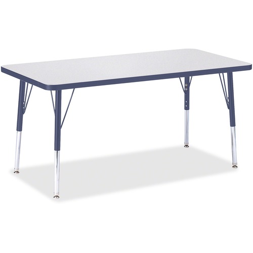 Jonti-Craft Berries Elementary Height Color Edge Rectangle Table - Laminated Rectangle Top - Four Leg Base - 4 Legs - 48" Table Top Length x 24" Table Top Width x 1.13" Table Top Thickness - 24" Height - Assembly Required - Powder Coated