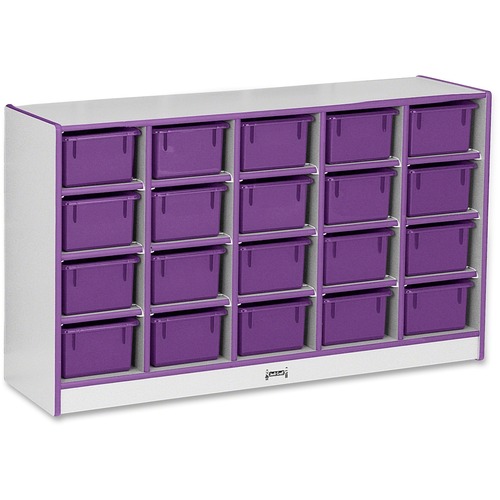 Jonti-Craft Rainbow Accents Cubbie-trays Storage Unit - 29.50" Height x 48" Width x 15" Depth - Durable, Laminated - Purple - Rubber - 1 Each