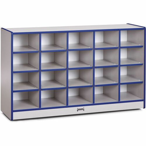 Jonti-Craft Rainbow Accents Toddler Single Storage - 20 Compartment(s) - 29.5" Height x 48" Width x 15" Depth - Laminated, Chip Resistant - Blue - Rubber - 1 Each