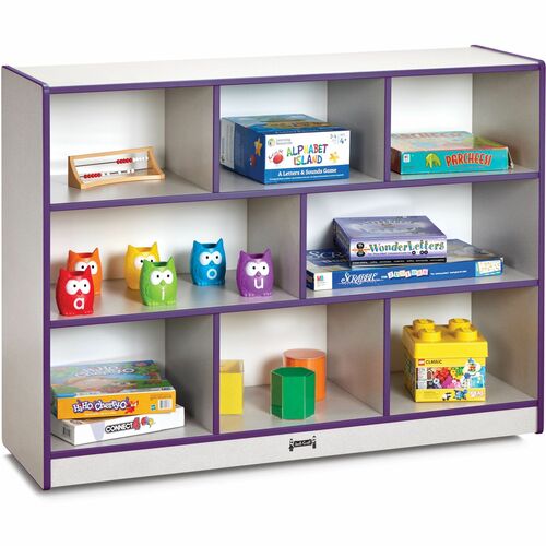 Jonti-Craft Rainbow Accents Super-size Mobile Storage - 35.5" Height x 48" Width x 15" Depth - Durable, Laminated - Purple - Hard Rubber - 1 Each