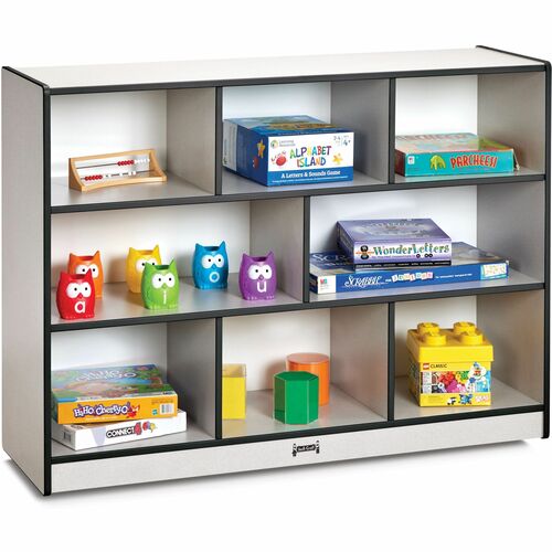 Jonti-Craft Rainbow Accents Super-size Mobile Storage - 35.5" Height x 48" Width x 15" Depth - Durable, Laminated - Black - Hard Rubber - 1 Each