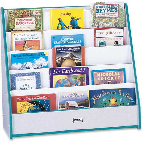 Jonti-Craft Rainbow Accents Laminate 5-shelf Pick-a-Book Stand - 5 Compartment(s) - 1" - 27.5" Height x 30" Width x 13.5" Depth - Durable, Laminated, Rounded Corner - Teal - 1 Each