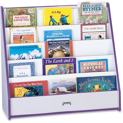 Jonti-Craft Rainbow Accents Laminate 5-shelf Pick-a-Book Stand - 5 Compartment(s) - 1" - 27.5" Height x 30" Width x 13.5" Depth - Caster, Durable, Laminated, Rounded Corner, Chip Resistant - Purple - 1 Each