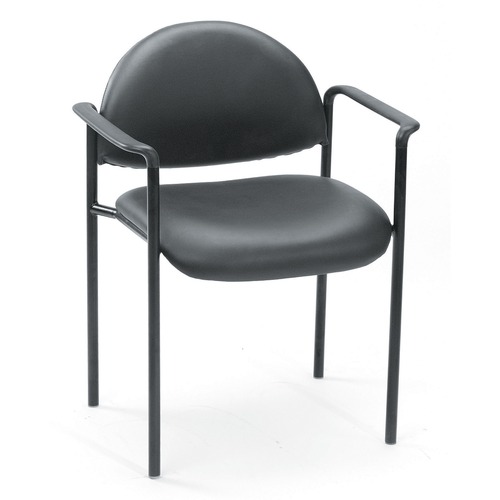 Boss Diamond Stacking Chair with Arm - Black - Fabric