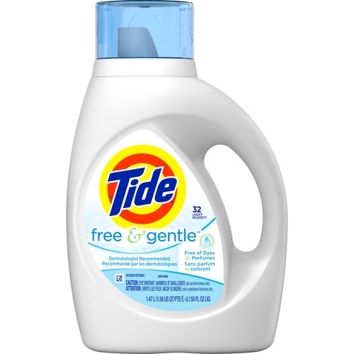 Tide Free/Gentle Liquid Detergent - Liquid - 50 fl oz (1.6 quart) - 1 Bottle - Clear
