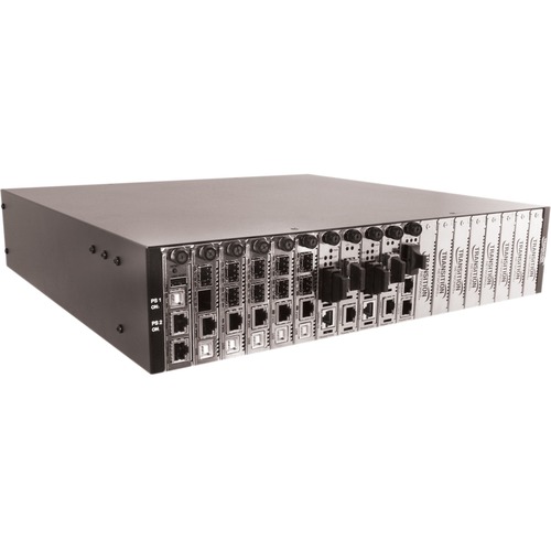 Transition Networks 19-Slot Chassis for the ION Platform, AC Powered - Manageable - Fast Ethernet - 10/100Base-T - 2 Layer Supported - Modular - Twisted Pair - Desktop - Lifetime Limited Warranty