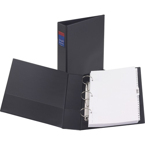 Avery® Legal Durable Binder - 2" Binder Capacity - Legal - 8 1/2" x 14" Sheet Size - 275 Sheet Capacity - 3 x Round Ring Fastener(s) - 2 Internal Pocket(s) - Vinyl, Chipboard - Black - Recycled - Spine Label, Durable, Flexible, Sturdy, Rivet, Label Ho