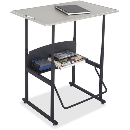 Safco AlphaBetter Adjustable Height Computer Desk - 42" Height x 36" Width x 24" Depth - Assembly Required - Gray - 1 Each