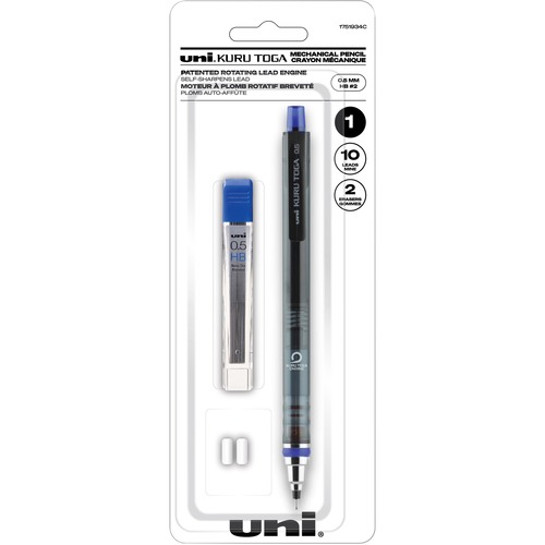 uni® KuruToga Mechanical Pencil Starter Set - 0.5 mm Lead Diameter - Refillable - 1 Each