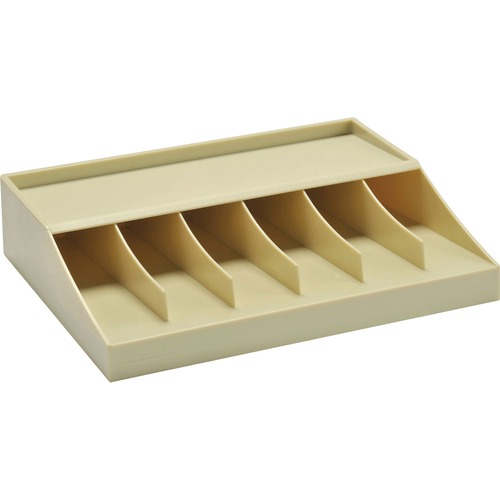 MMF Bill Strap Tray Rack - 6 Compartment(s) - 2.3" Height x 10.6" Width x 8.3" DepthCounter, Desktop - Durable - Putty - ABS Plastic - 1 Each