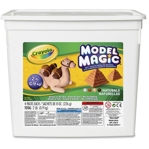 Crayola Model Magic Modeling Material - Project, Sculpture - 1 / Box - Assorted, White, Bisque, Earth Tone