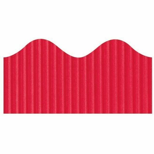 Bordette Decorative Border - Skill Learning: Decoration - Pre-scalloped Shape - Fade Resistant, Sturdy, Corrugated, Recyclable - 2.25" Width x 600" Length - Flame - 1 Roll
