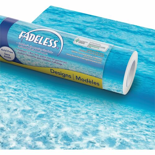 Fadeless Bulletin Board Art Paper - Bulletin Board, Display, Decoration, School, Home, Office Project, Art Project, Craft Project, Table Skirting - 2"Height x 48"Width x 50 ftLength - 1 / Roll - Blue