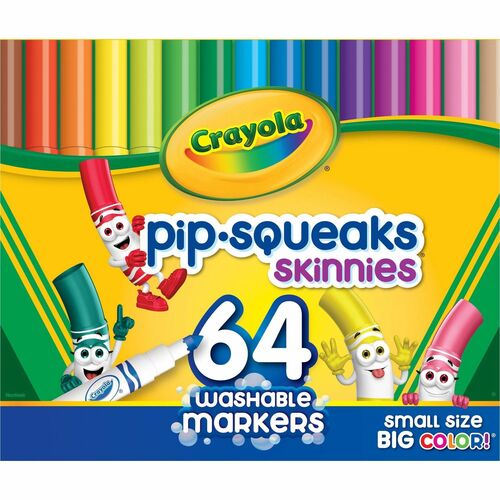Crayola Pip-Squeaks Washable Markers - Conical Marker Point Style - 64 / Set