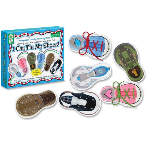 Carson Dellosa Education PreK-Grade 1 I Can Tie My Shoes Cards Set - Theme/Subject: Learning - Skill Learning: Motor Skills, Eye-hand Coordination - 4-7 Year - 6 Pieces