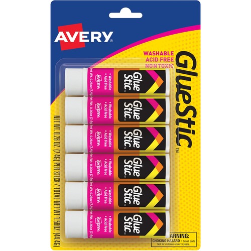 Avery® Glue Stick - 0.26 oz - 6 / Pack - White