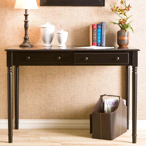 SEI Black 2-Drawer Writing Desk - 30" Height x 42.50" Width x 23" Depth