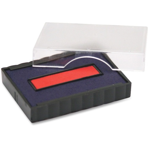 Trodat Stamp Replacement Pad - Blue, Red Ink - Red, Blue - Plastic - 1 Each
