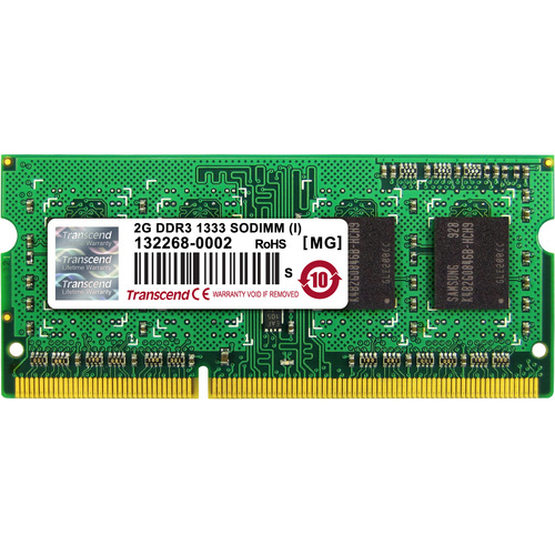 Transcend TS256MSK64V3N 2GB DDR3 SDRAM Memory Module - For Notebook - 2 GB (1 x 2GB) - DDR3-1333/PC3-10666 DDR3 SDRAM - 1333 MHz - 204-pin - SoDIMM - Lifetime Warranty