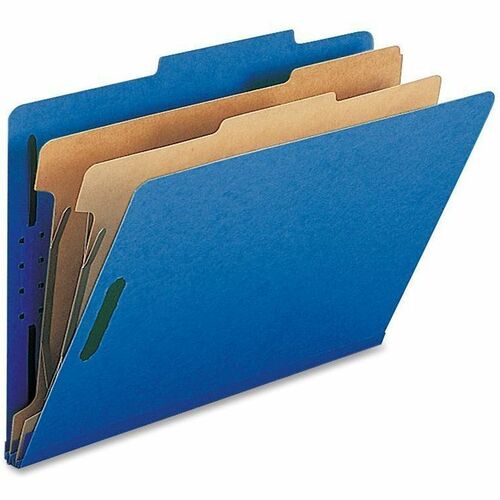 Nature Saver Legal Recycled Classification Folder - 8 1/2" x 14" - 2" Fastener Capacity for Folder - 2 Divider(s) - Dark Blue - 100% Recycled - 10 / Box = NATSP17228