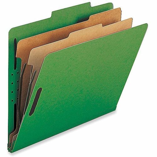 Nature Saver Legal Recycled Classification Folder - 8 1/2" x 14" - 2" Fastener Capacity for Folder - 2 Divider(s) - Green - 100% Recycled - 10 / Box - Pressboard Classification Folders - NATSP17226