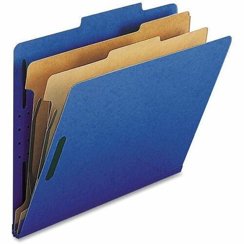 Nature Saver Letter Recycled Classification Folder - 8 1/2" x 11" - 2" Fastener Capacity for Folder - 2 Divider(s) - Dark Blue - 100% Recycled - 10 / Box - Pressboard Classification Folders - NATSP17207
