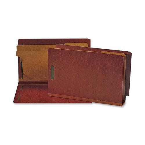 Nature Saver Legal Recycled Classification Folder - 8 1/2" x 14" - 2 Fastener(s) - 2" Fastener Capacity for Folder - 2 Divider(s) - Red - 100% Recycled - 10 / Box