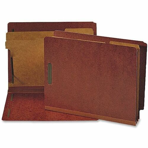 Nature Saver Letter Recycled Classification Folder - 8 1/2" x 11" - 2 Fastener(s) - 2" Fastener Capacity for Folder - End Tab Location - 2 Divider(s) - Red - 100% Recycled - 10 / Box